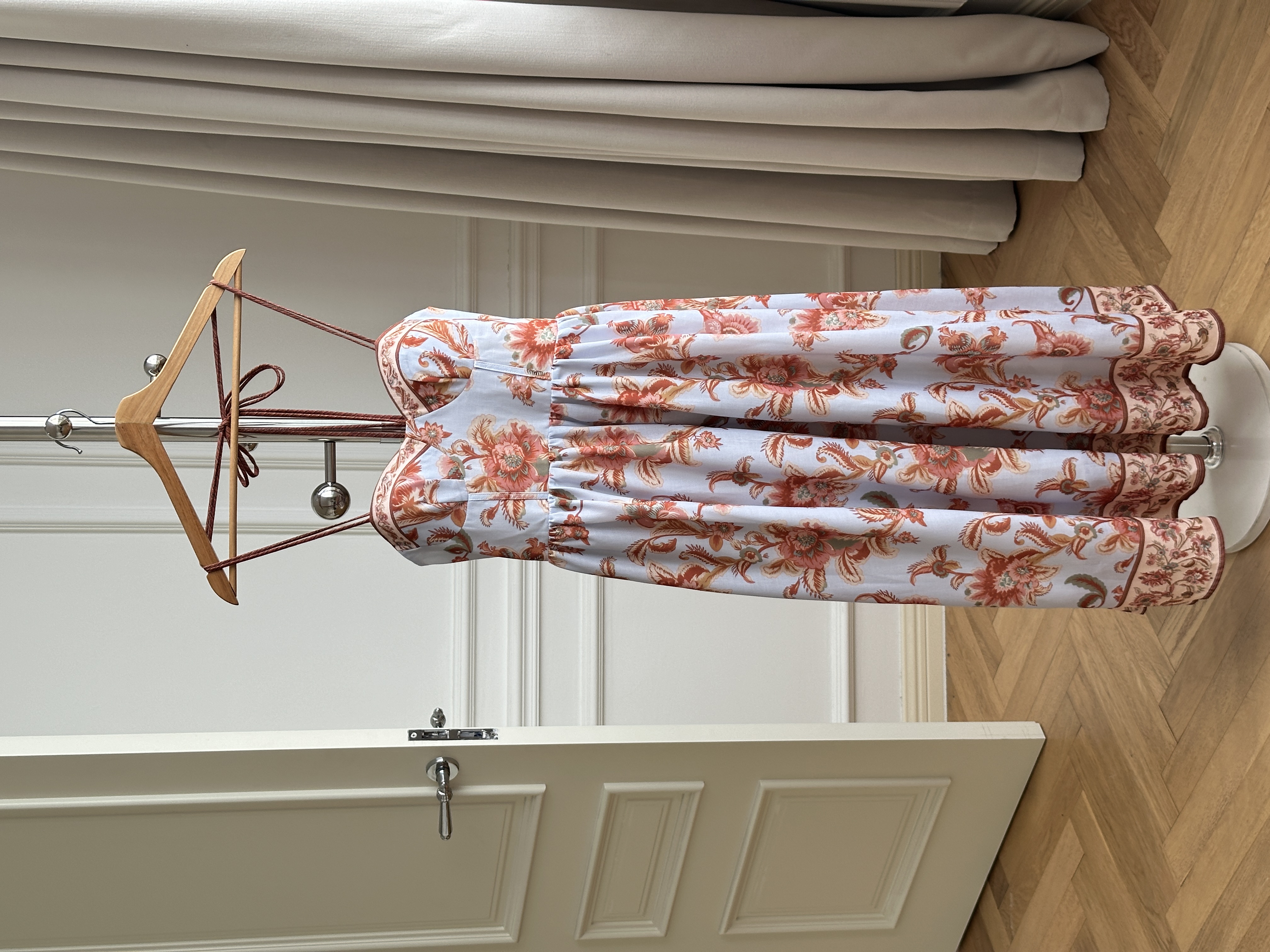 Vintage Floral Halter Slip Long Dress