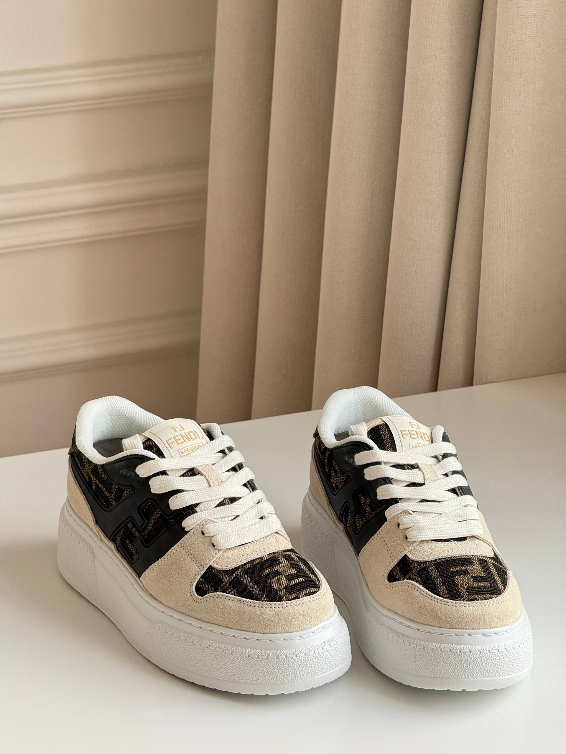Fendi Match Platform Jacquard Sneakers