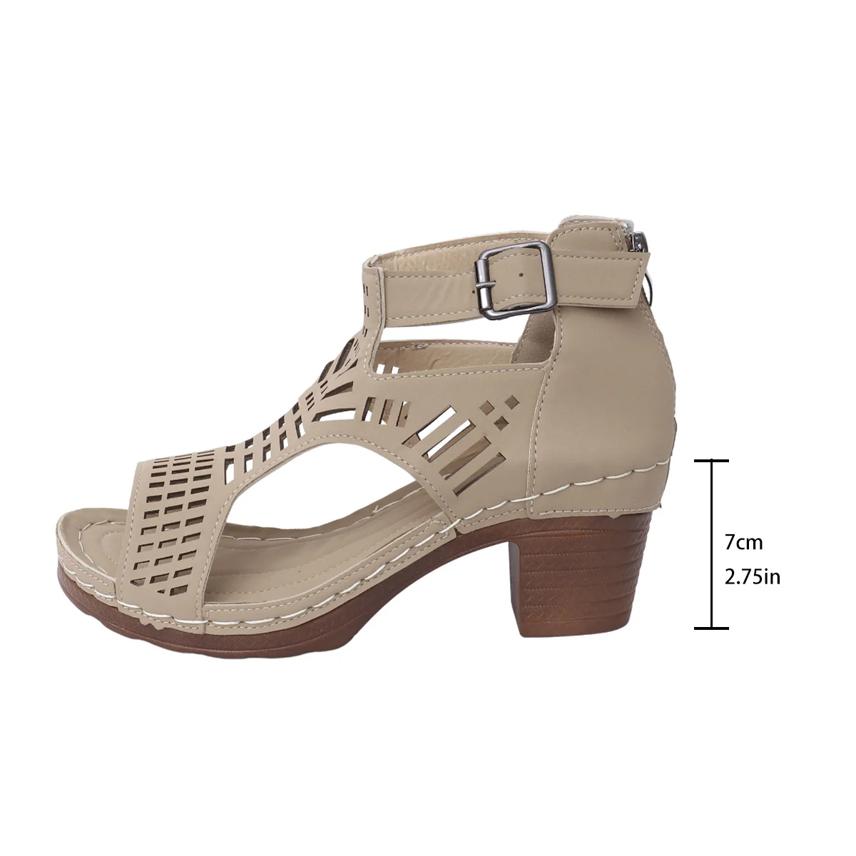Sandales Talons Épais Bout Ouvert