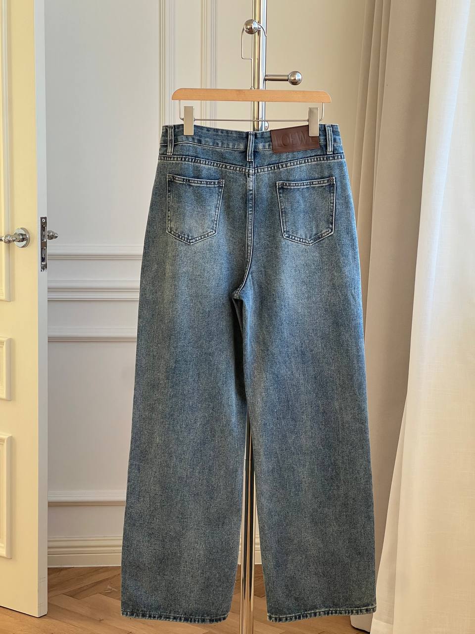 LOEWE Anagram Embroidered Wide-Leg Jeans