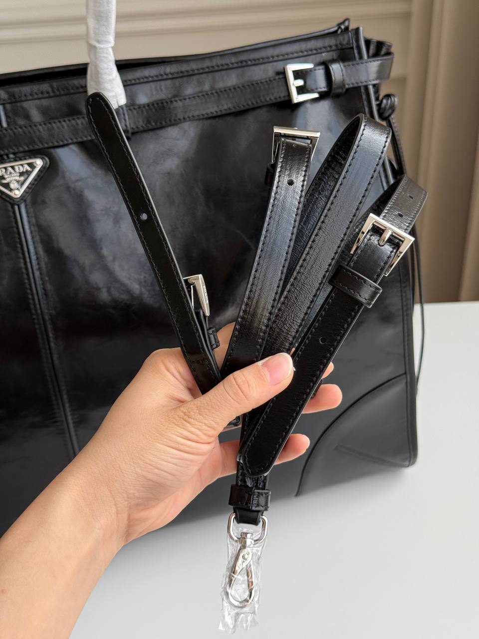 Prada Bonnie Leather Tote Bag