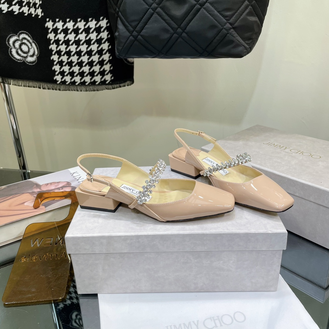 Jimmy Choo 3.5CM Rounded Slide Heels