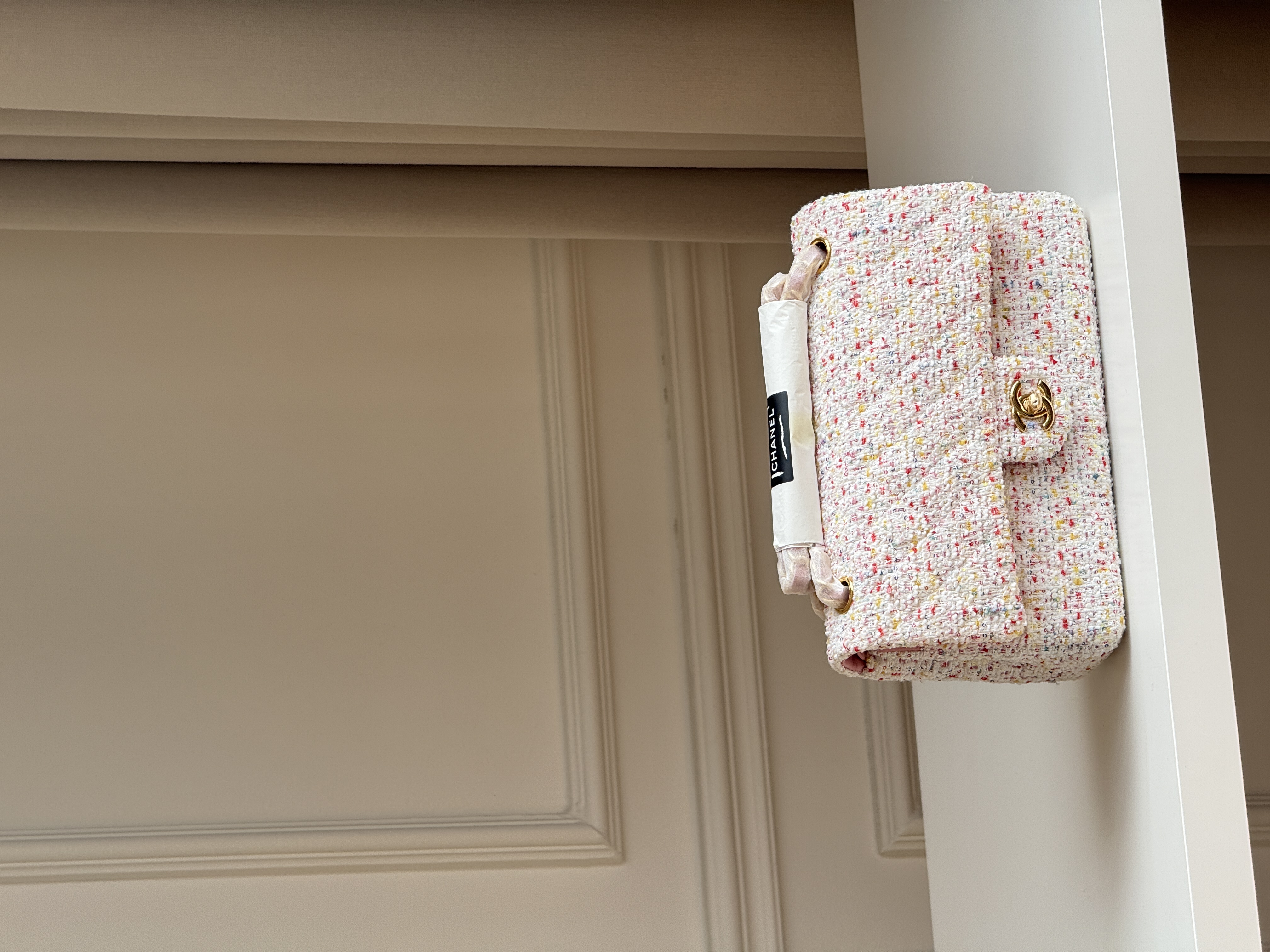 Chanel Medium Classic Flap Multicolored Tweed Quilted Chain Bag