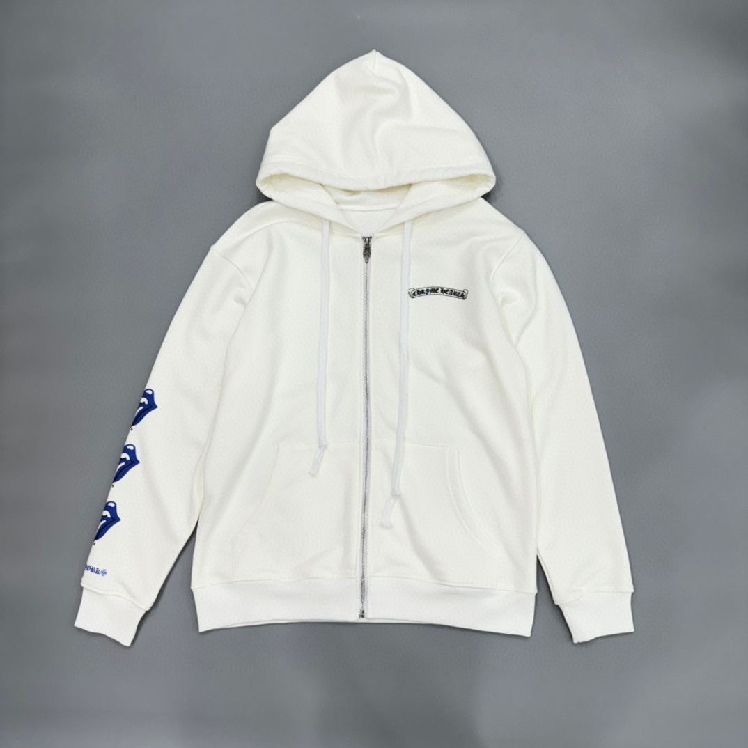 chrome heart Sanskrit Print Hooded Sweatshirt Jacket