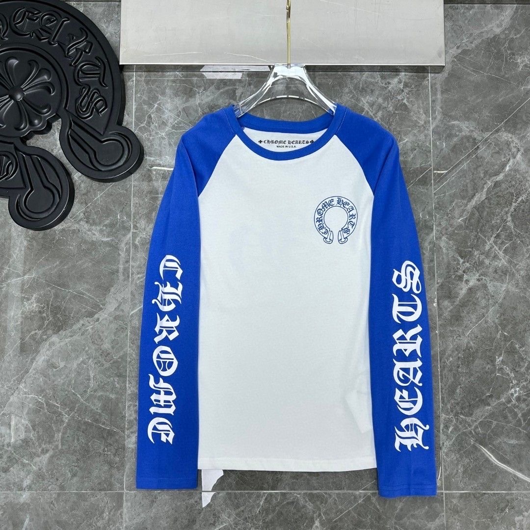 Chrome hearts horseshoe blue long sleeve