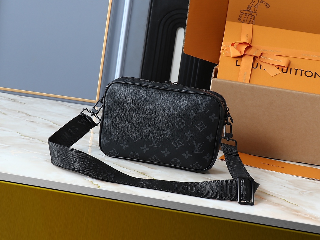 lv message bag black