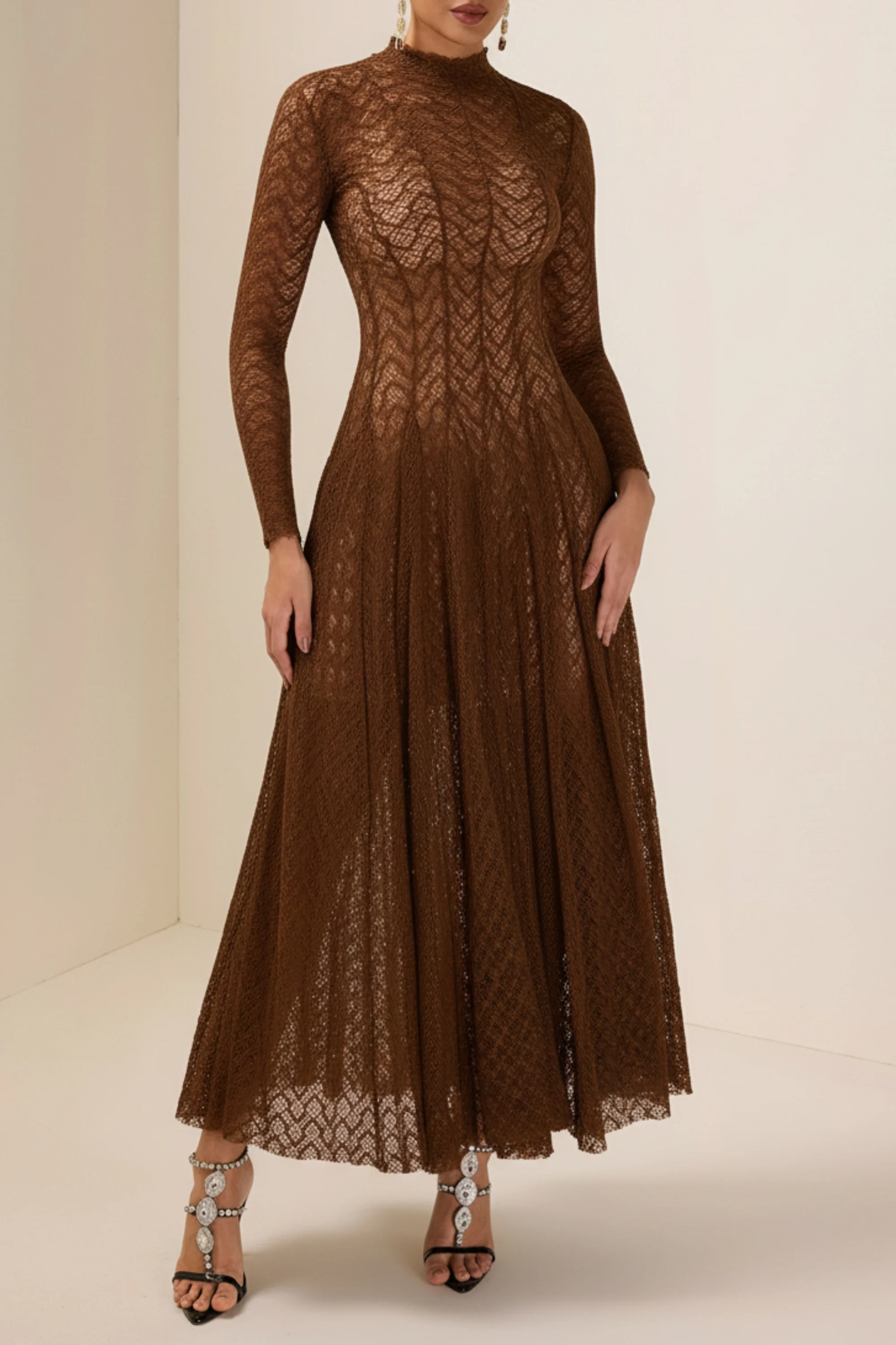 Cinnamon Lace Bodycon Dress