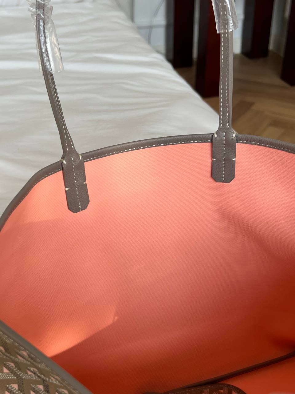 Goyard Grey Pink Print Saint Louis Medium Tote Bag