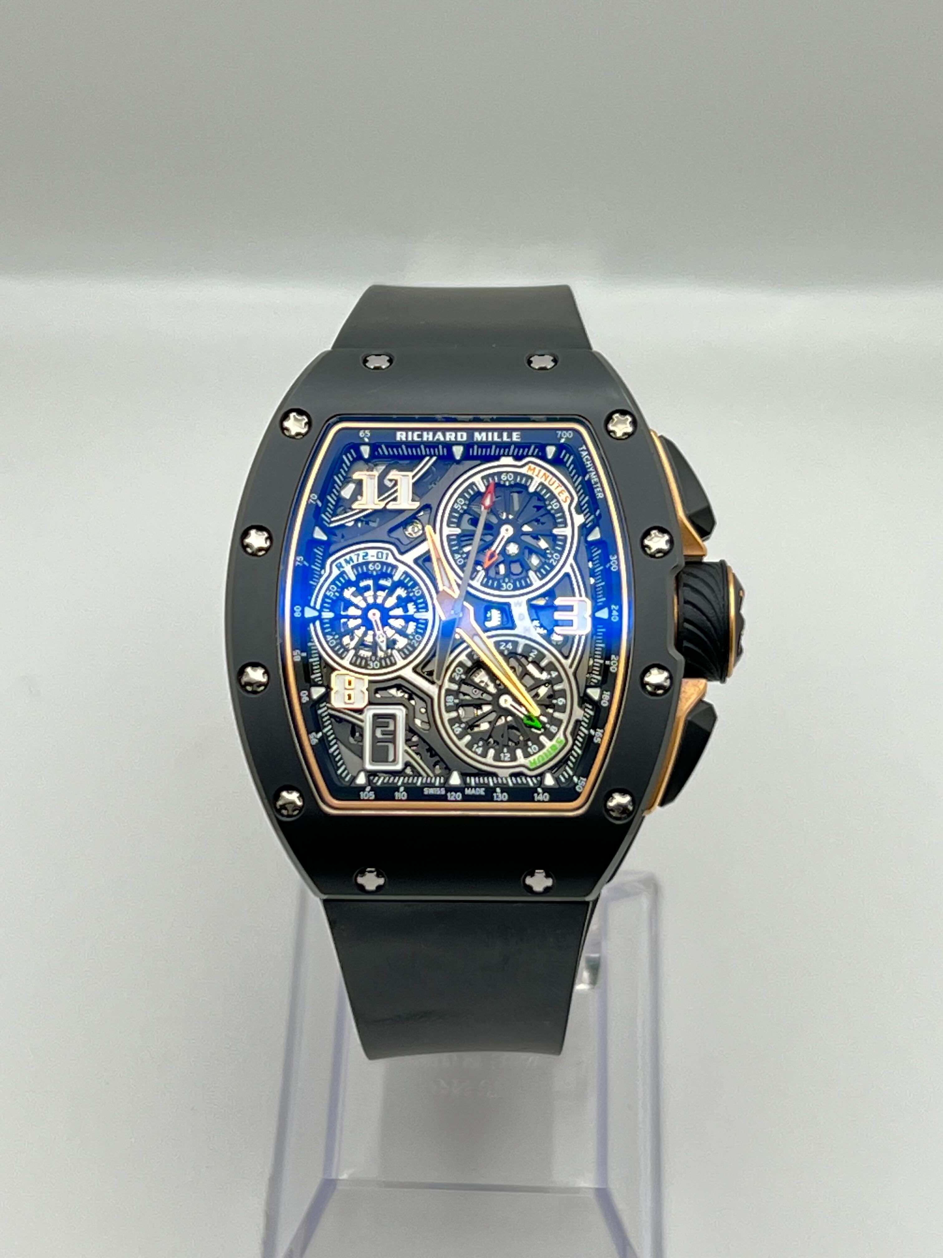 Richard Mille Lifestyle IN-HOUSE Chronograph Black Ceramic RM72-01【1:1 Replica】