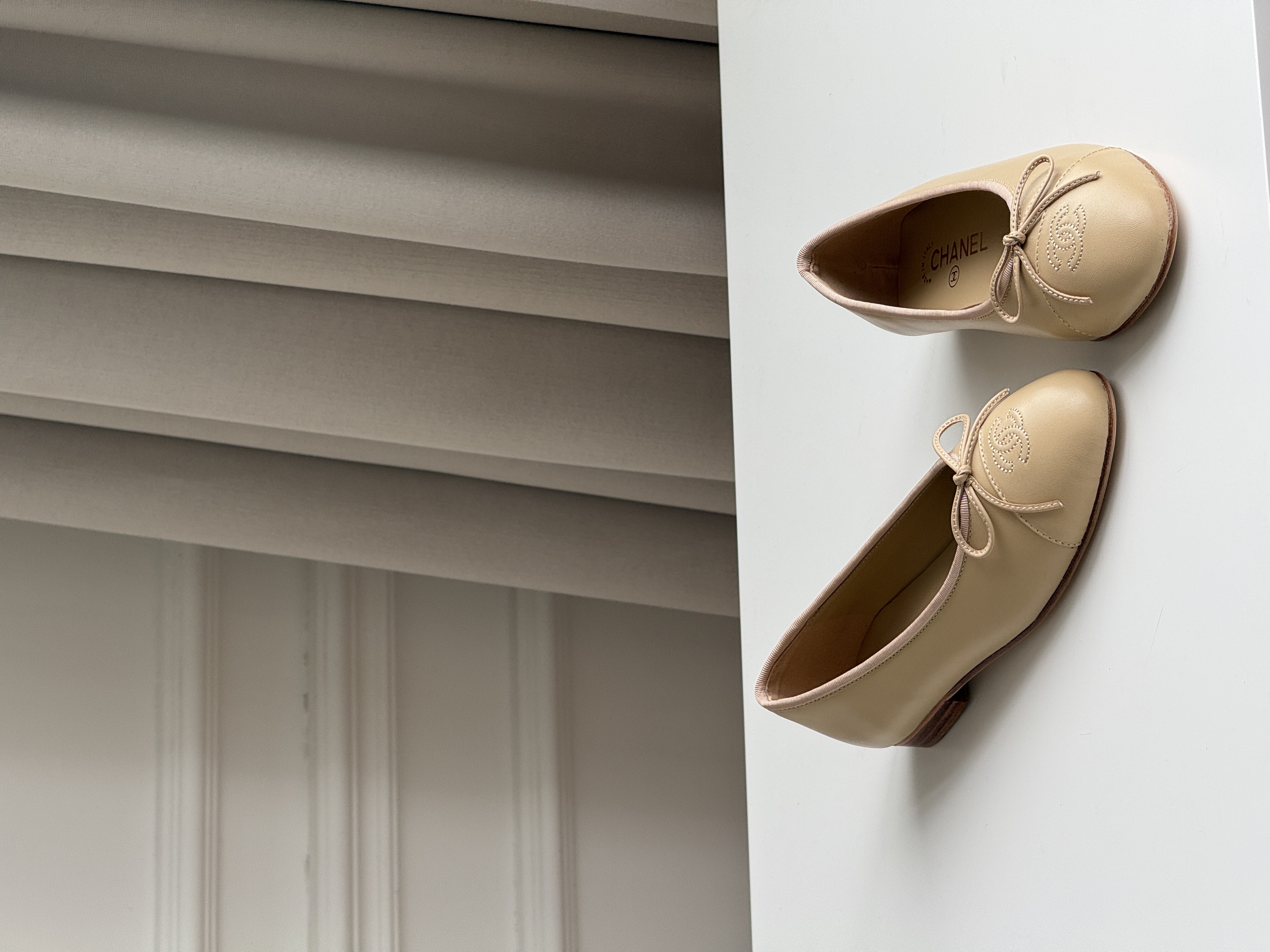 Chanel Classic CC Logo Bow Ballet Flats