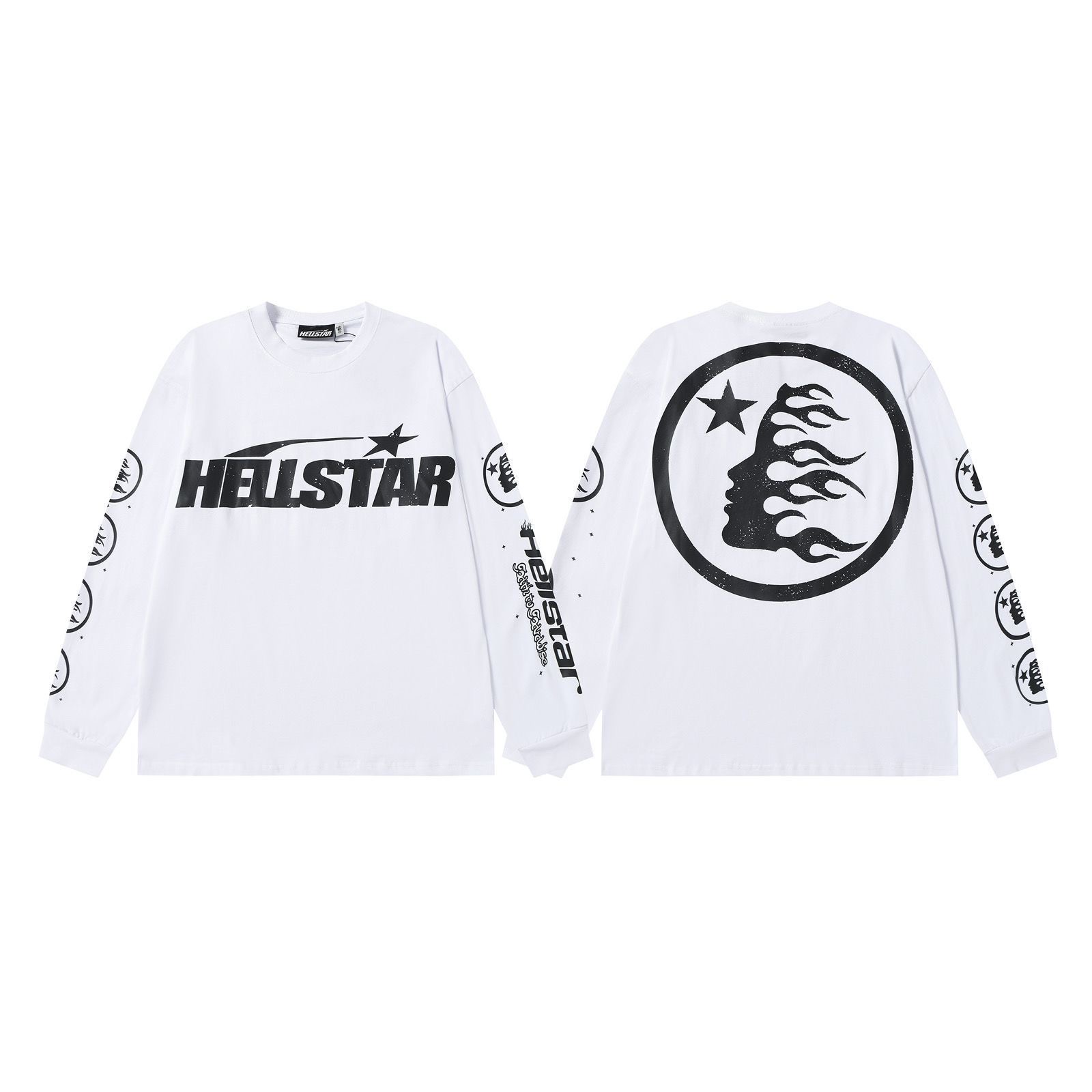 Hellstar round neck long sleeved T-shirt for men's spring and autumn base