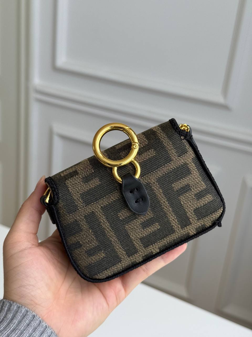Fendi Nano Baguette Charm in FF Fabric