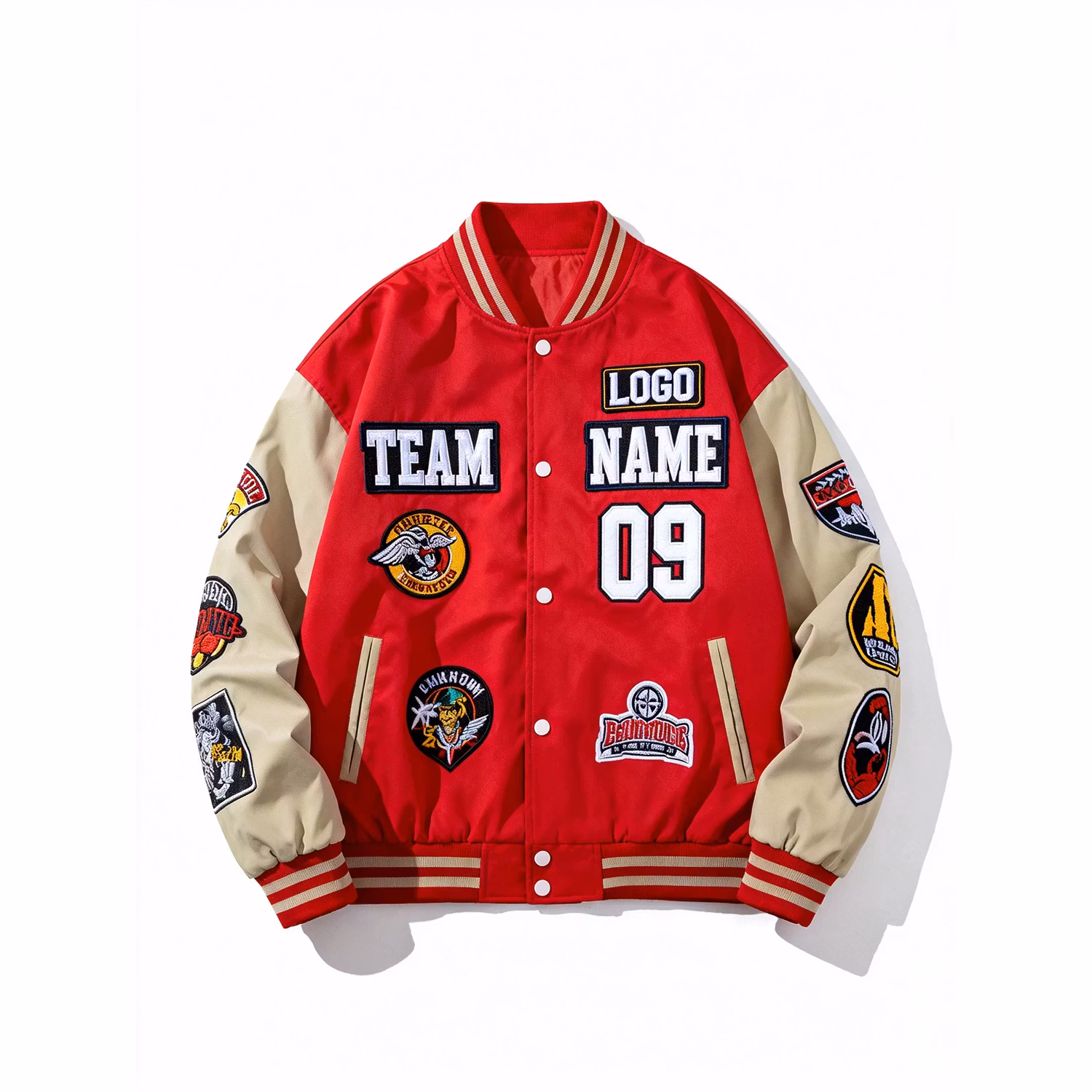 2025 Winter Hot Sales Men's Jacket Custom Embroidery Patterns College Windbreaker Baseball Varsity Letterman Jacket Men