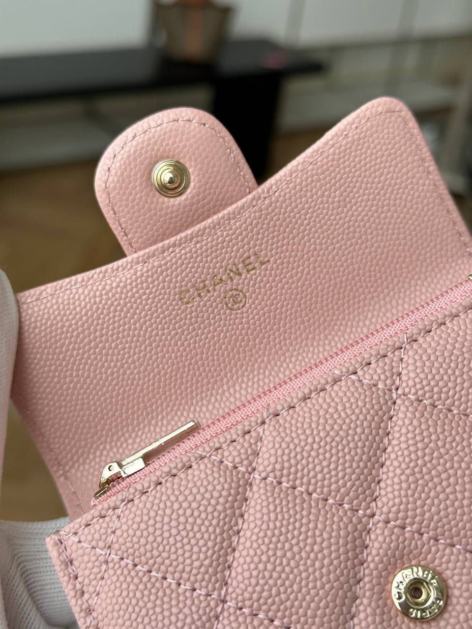 Chanel Classic Flap Quilted Caviar Leather Card Holder