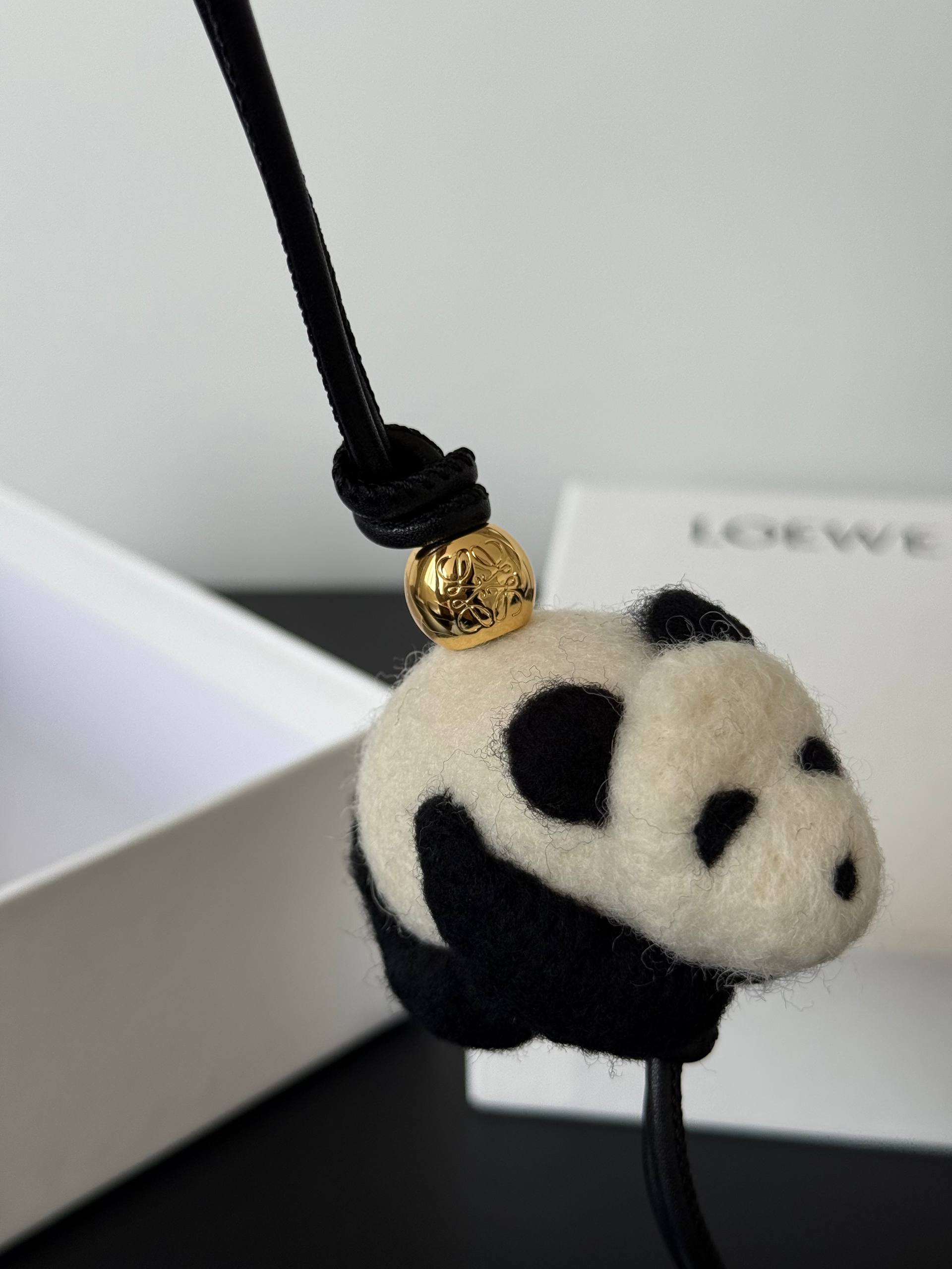 LOEWE Wool Panda Bag Charm Key Pendant