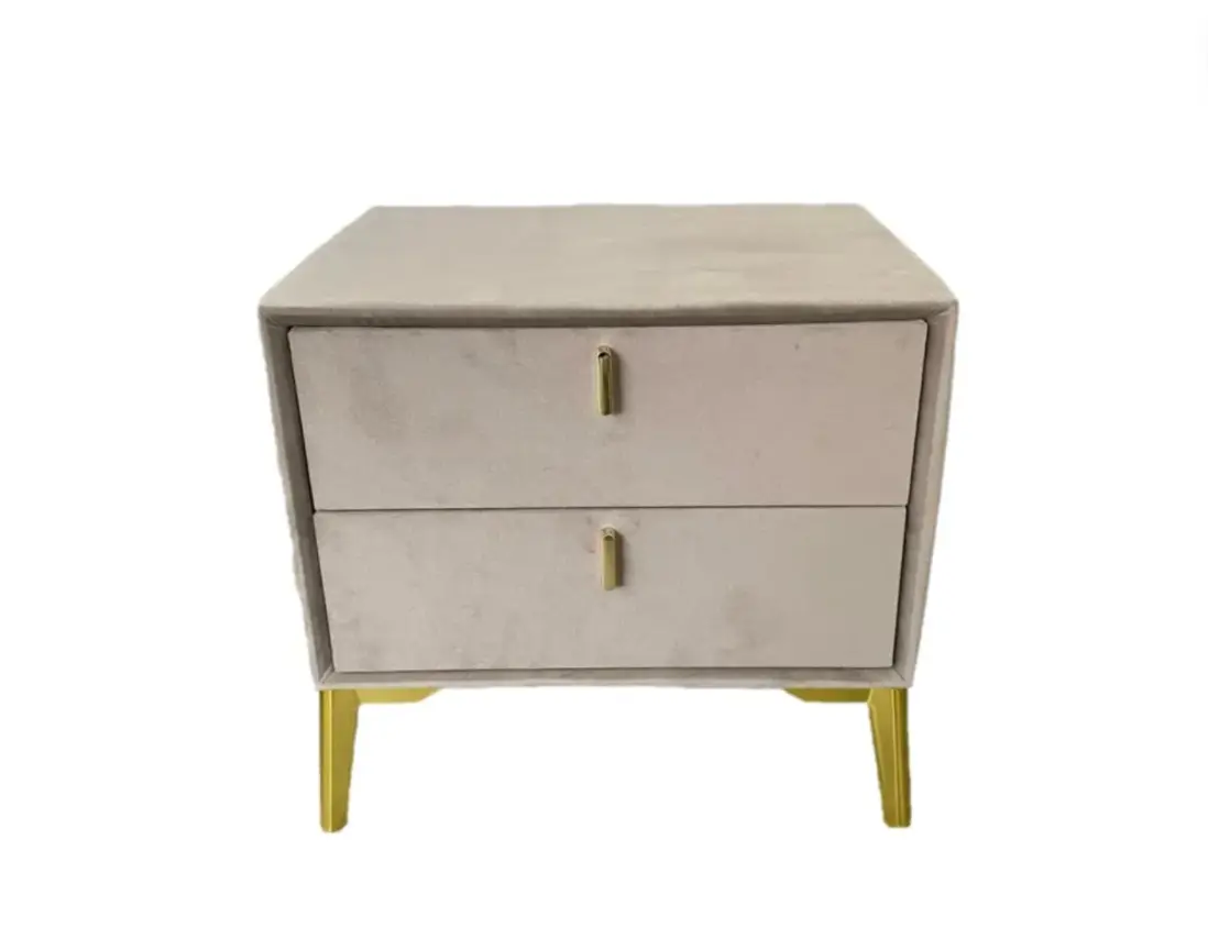 Mira - Table de Chevet en Velours - 50 x 40 cm
