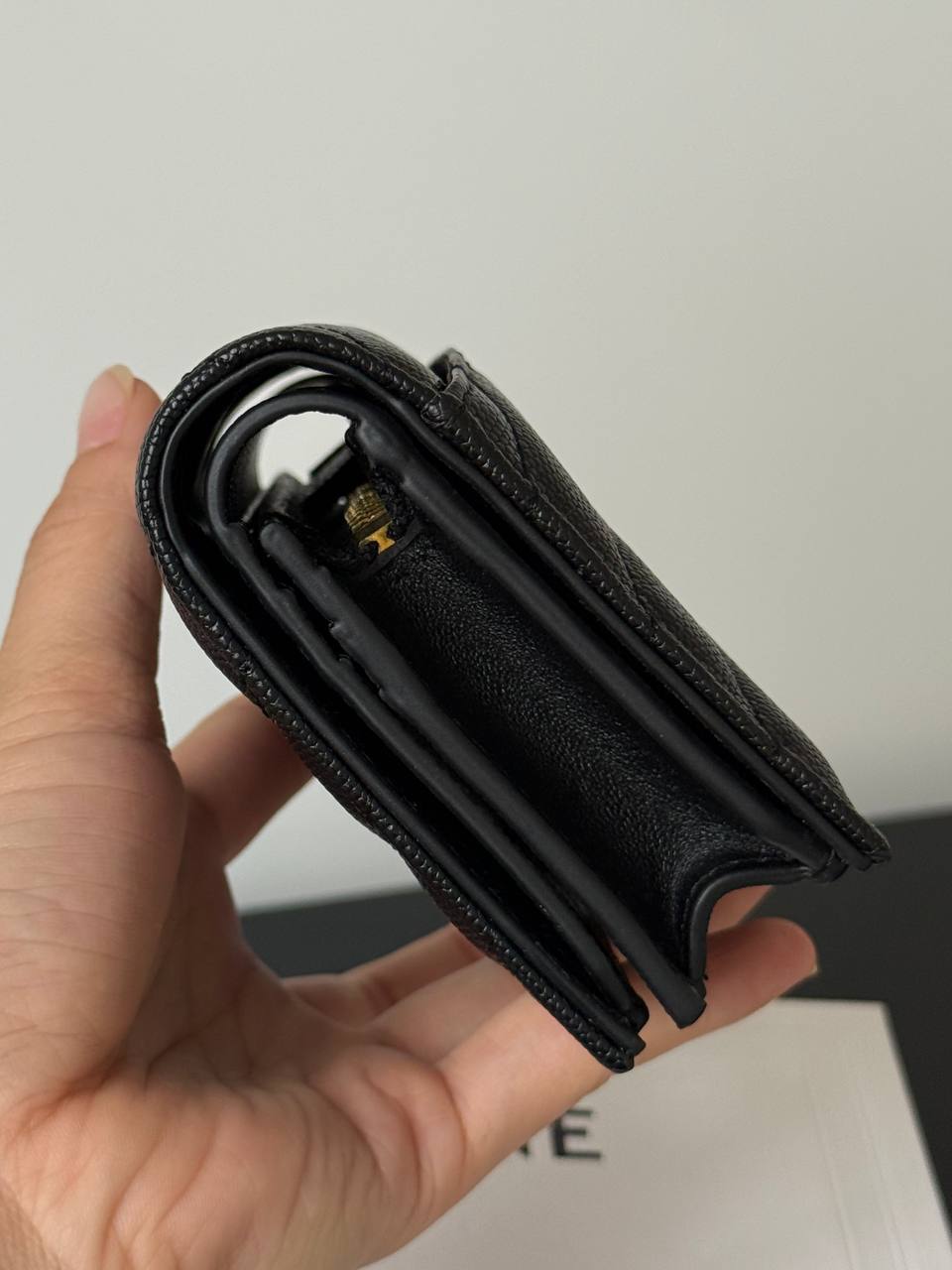 Saint Laurent Cassandre Matelassé Grain de Poudre Leather Card Holder