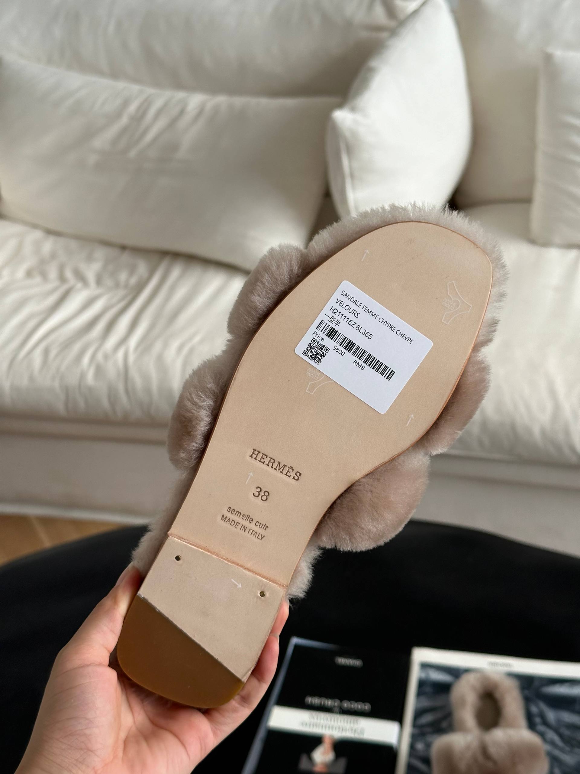 Hermès Chypre Shearling Fur Slippers