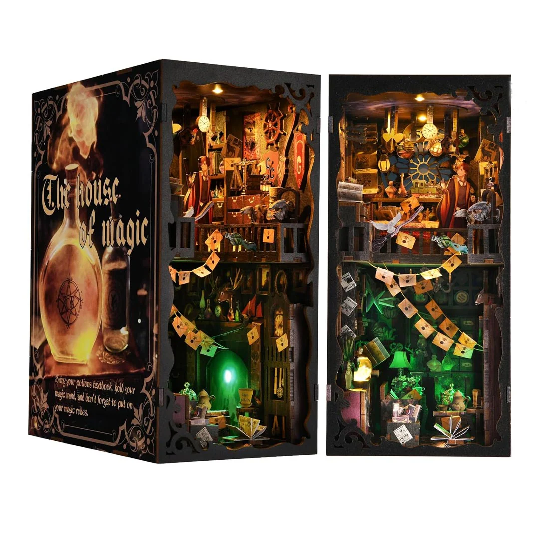 The House of Magic 3D Wooden Puzzle Book Nook Kit