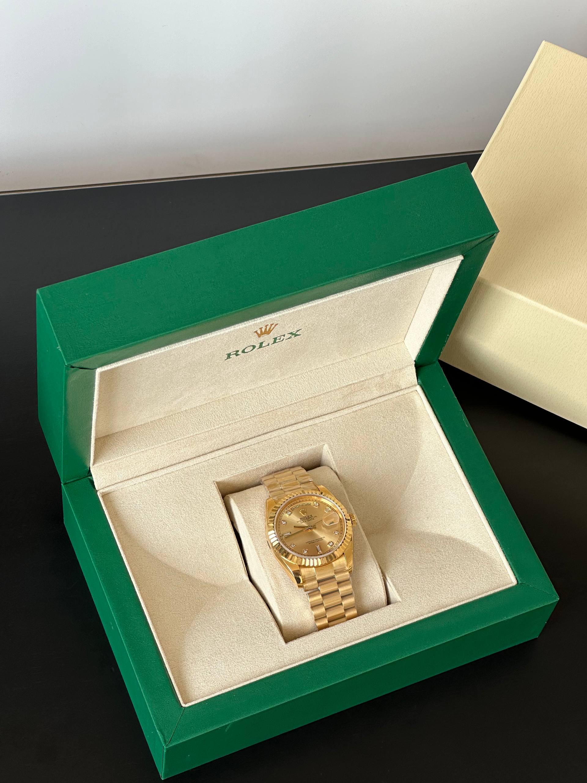 Rolex Full Gold Datejust Diamond Index Automatic Watch