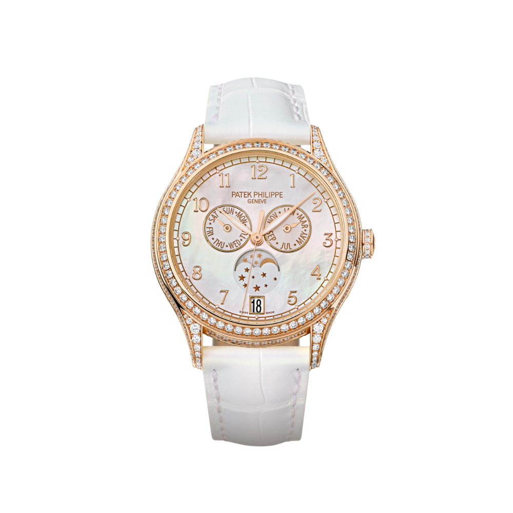 Patek Philippe Complications Annual Calendar Moon Phases Mother Of Pearl & Diamonds 4948R-001【1:1 Replica】