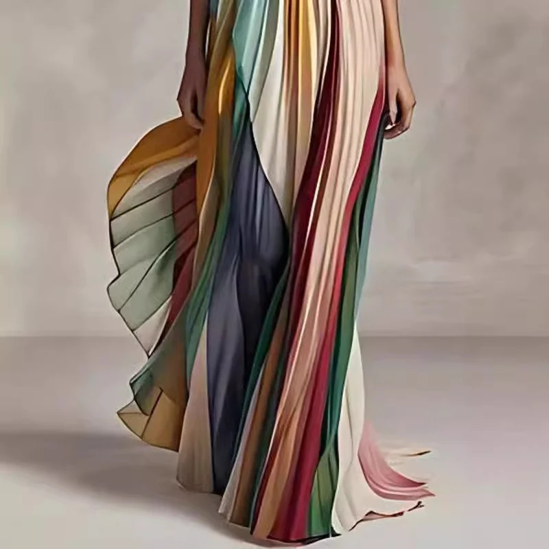 Robe Maxi Rayée – Secret Éclat