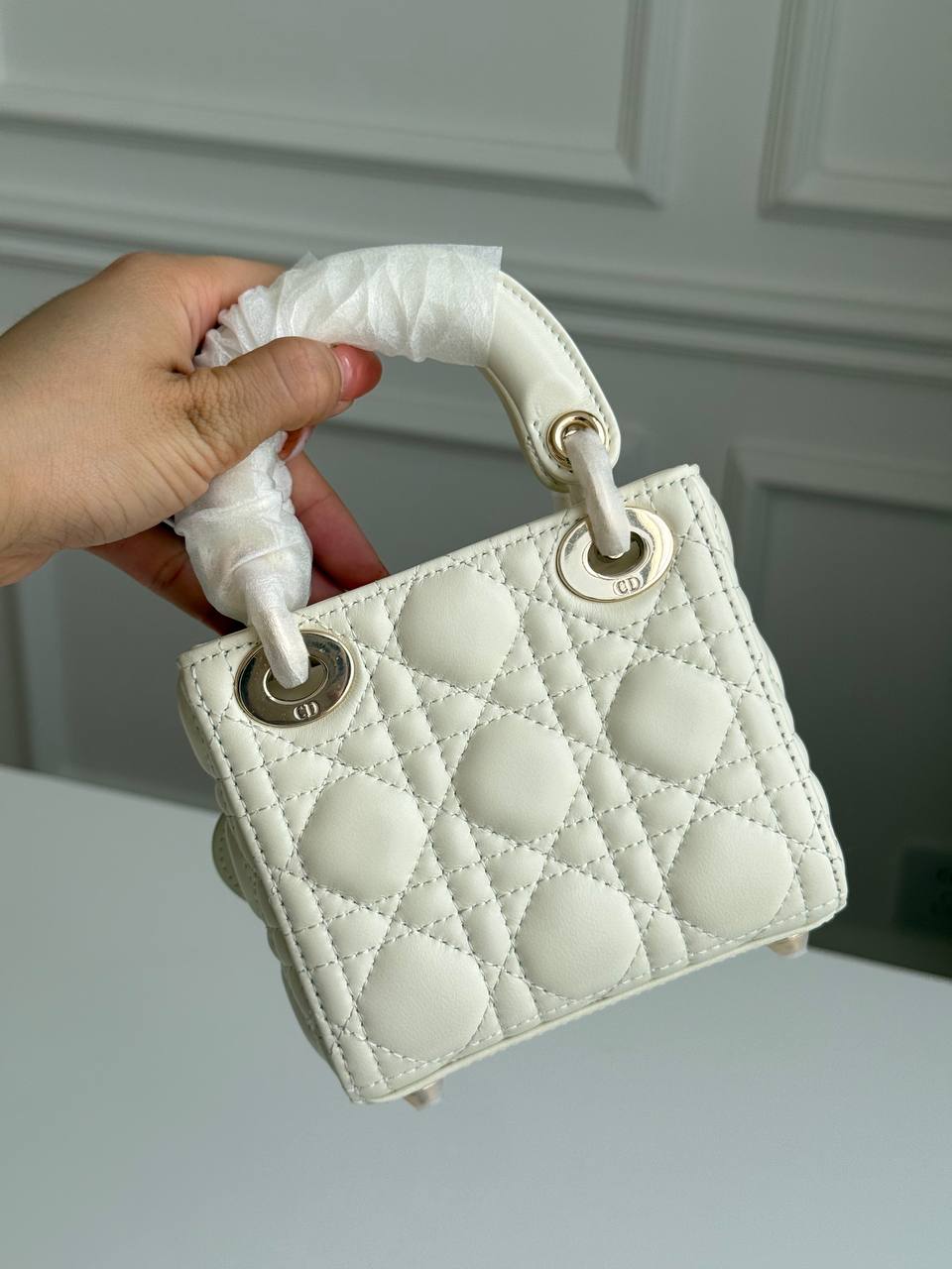Dior Lady Dior Micro / Mini Cannage Lambskin Bag