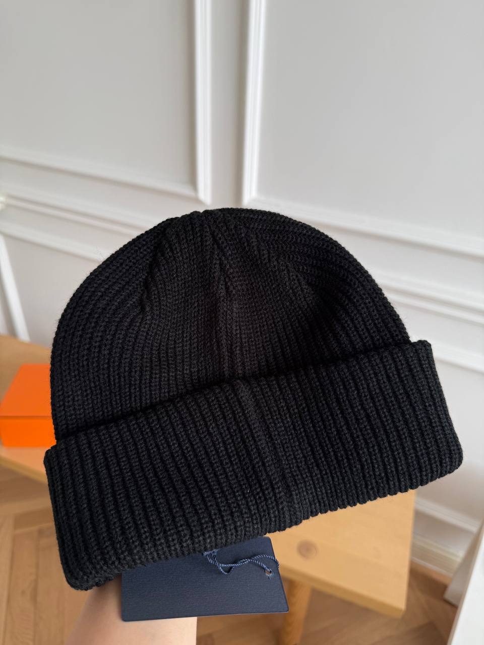 PRADA Triangle Logo Wool Knit Beanie