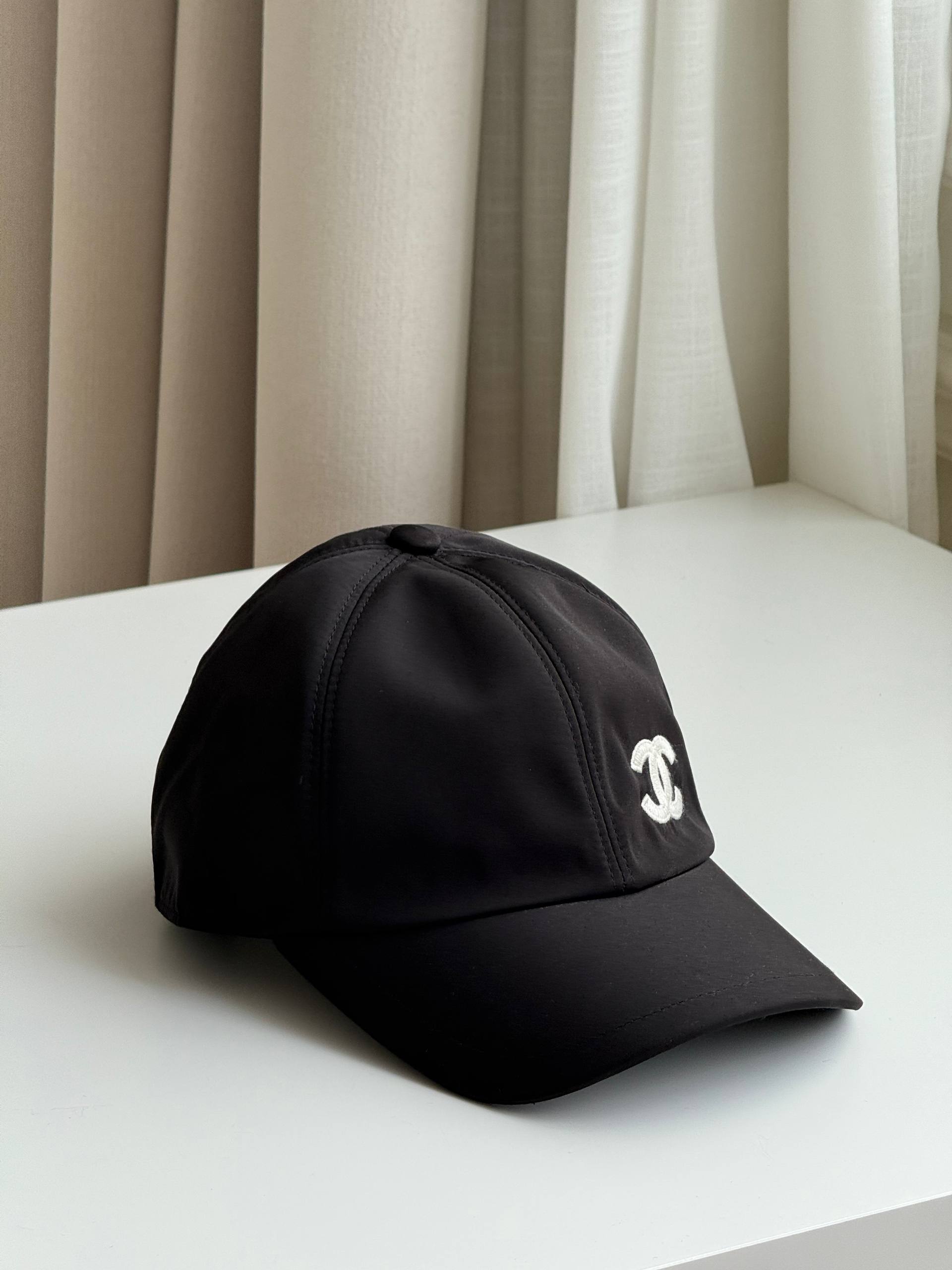Chanel Black & Silver CC Baseball Cap