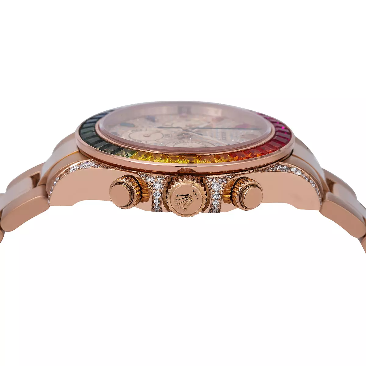 Men's Diamond Watch Rolex Day-Date Gold 40 mm Rose Gold Tone Dial【1:1 Replica】