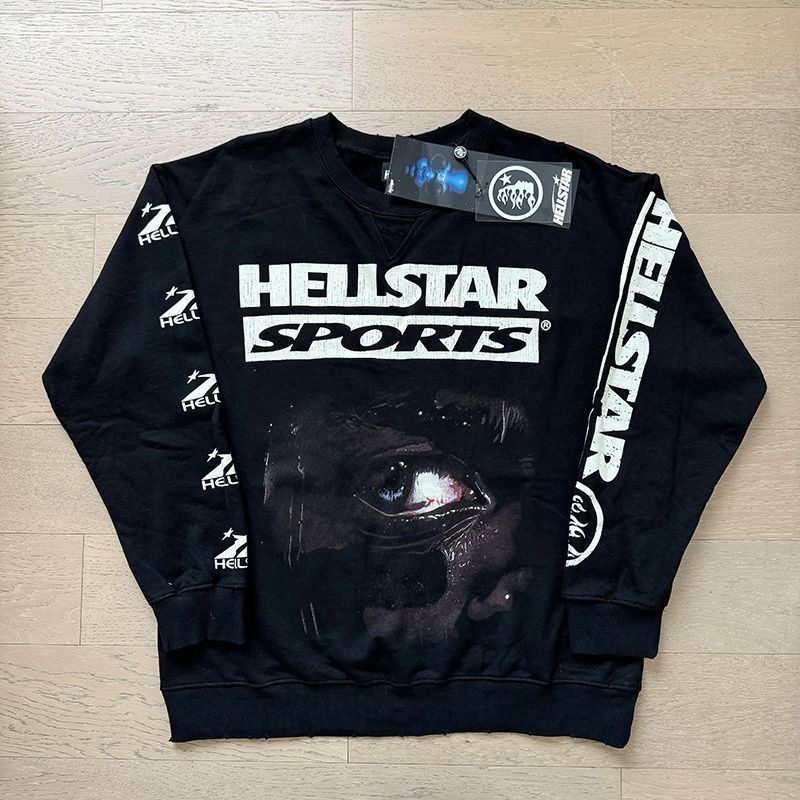 Hellstar Logo 96 Letter Print crewneck hoodie