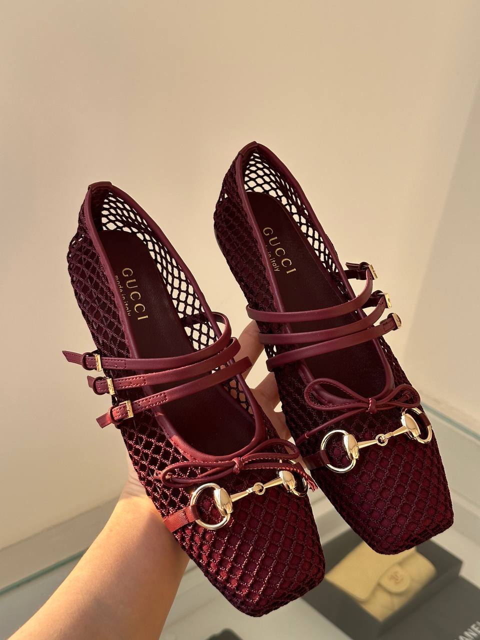 Gucci Horsebit Mesh Ballet Flats