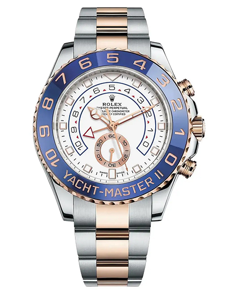 Rolex Yacht-Master II Two Tone Steel Rose Gold White Dial Watch 116681-0002【1:1 Replica】