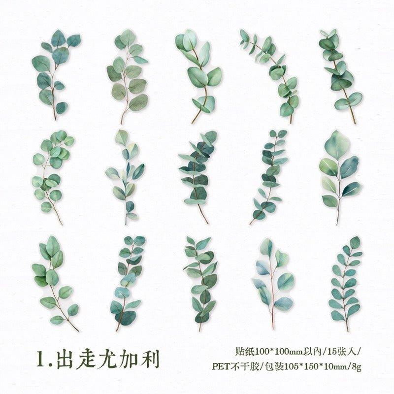 1133 Collage Sticker Pack Blowing Down Leaves Series