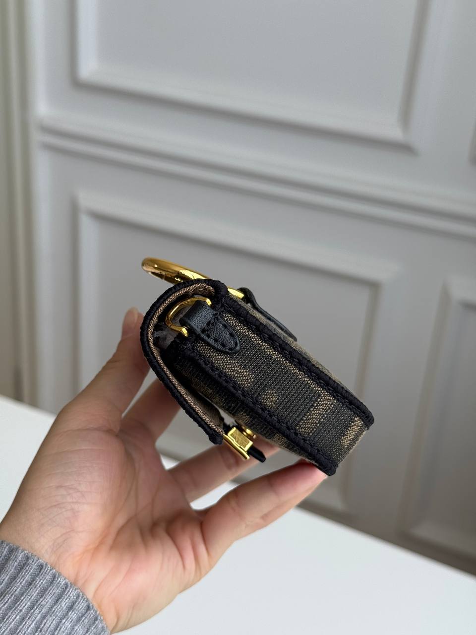 Fendi Nano Baguette Charm in FF Fabric