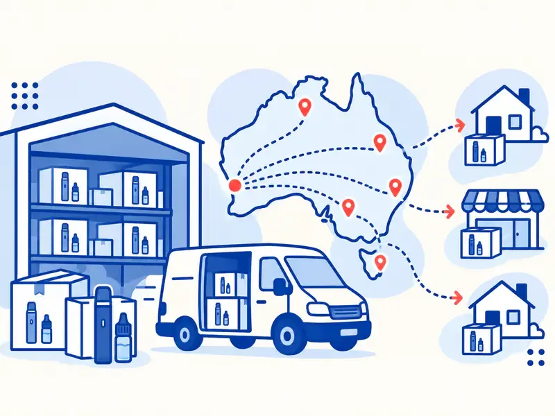 Illustrated Australia-wide fulfilment route