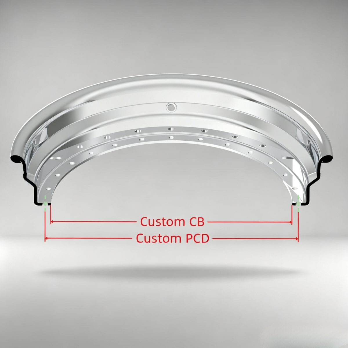 Custom 24 Inch Step Outer lip Rolled Flange