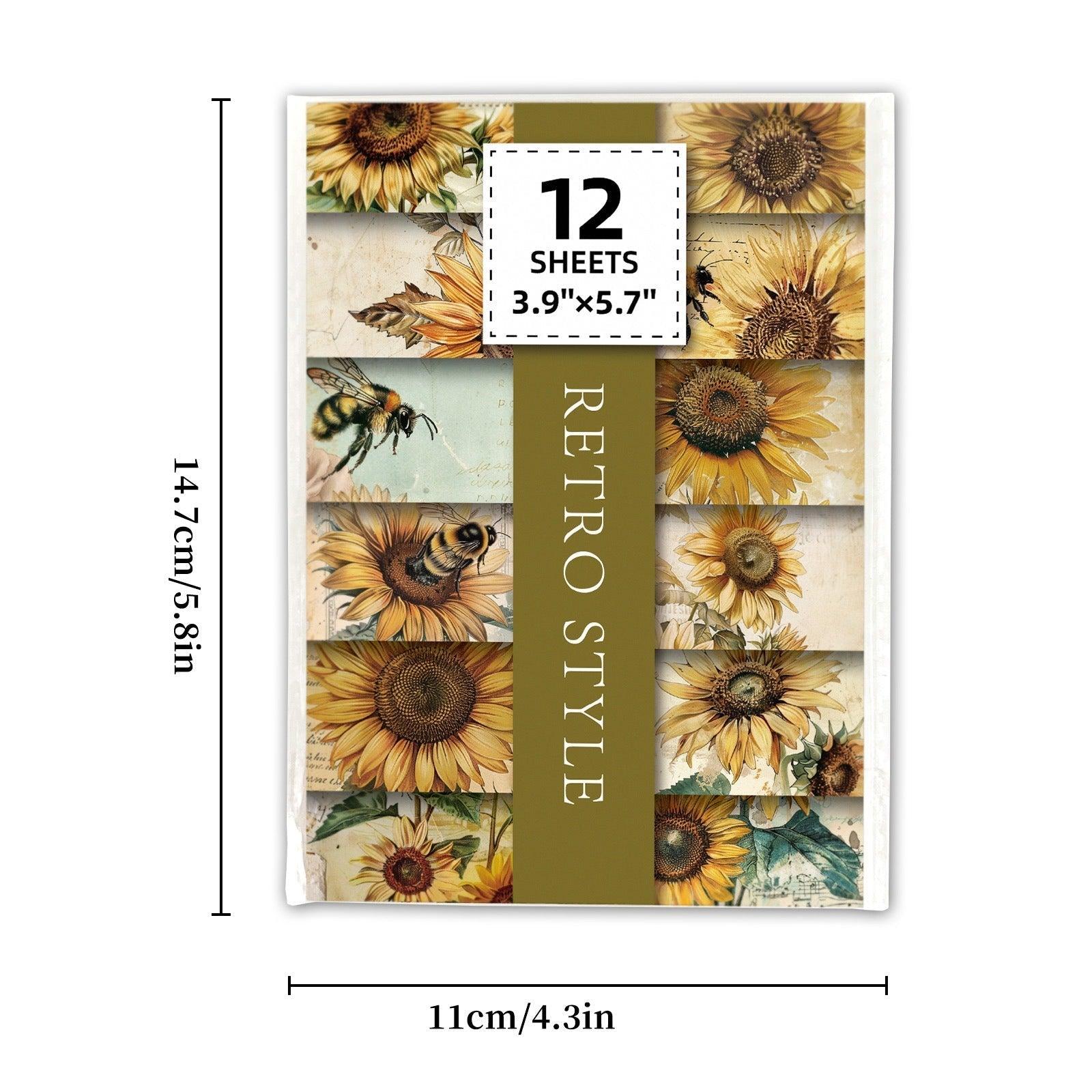 2099 12 Sunflower Flower Theme Material Papers