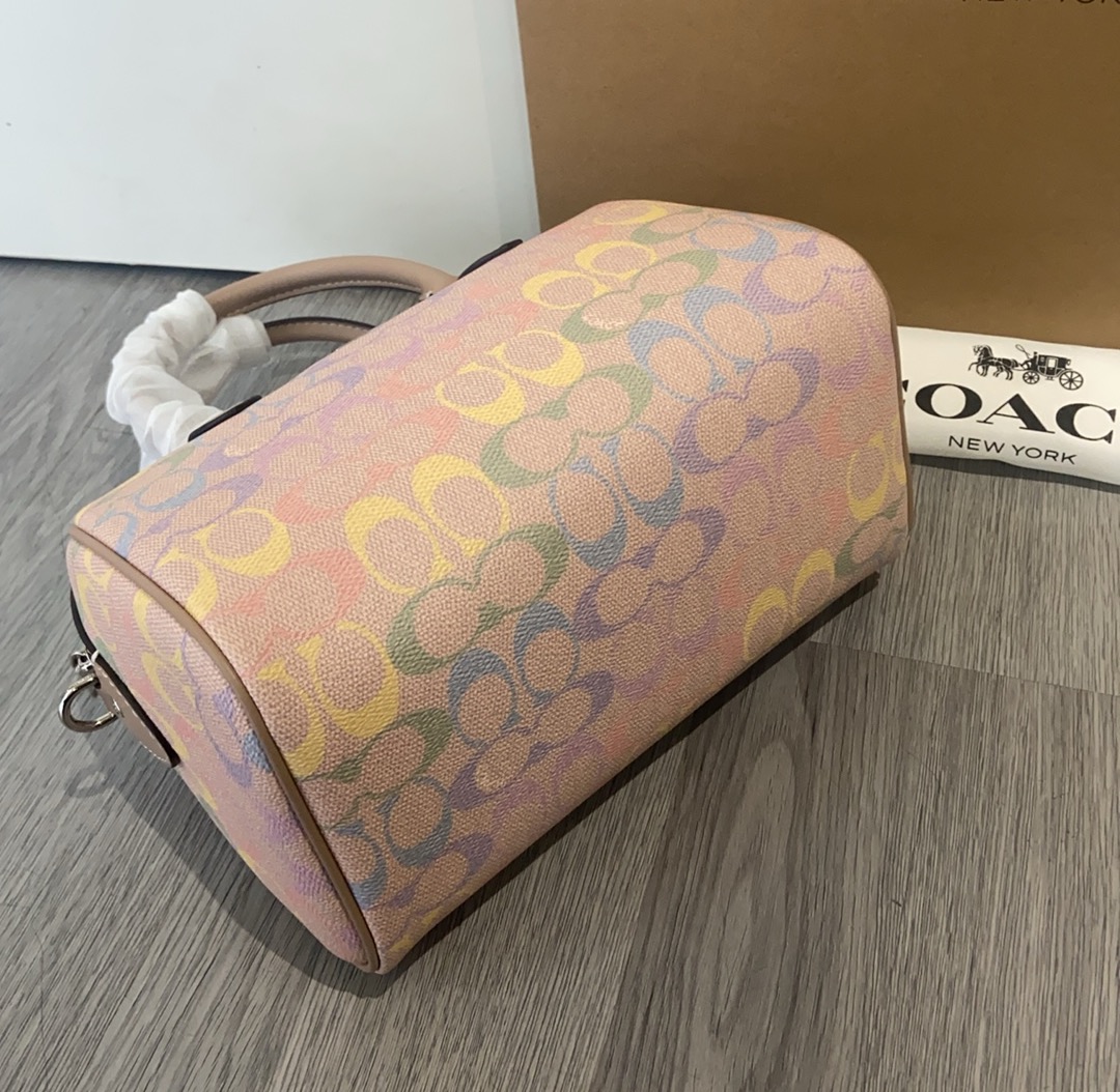 Women Handbag CDA90 Rowan Satchel Bag In Rainbow Signature Canvas
