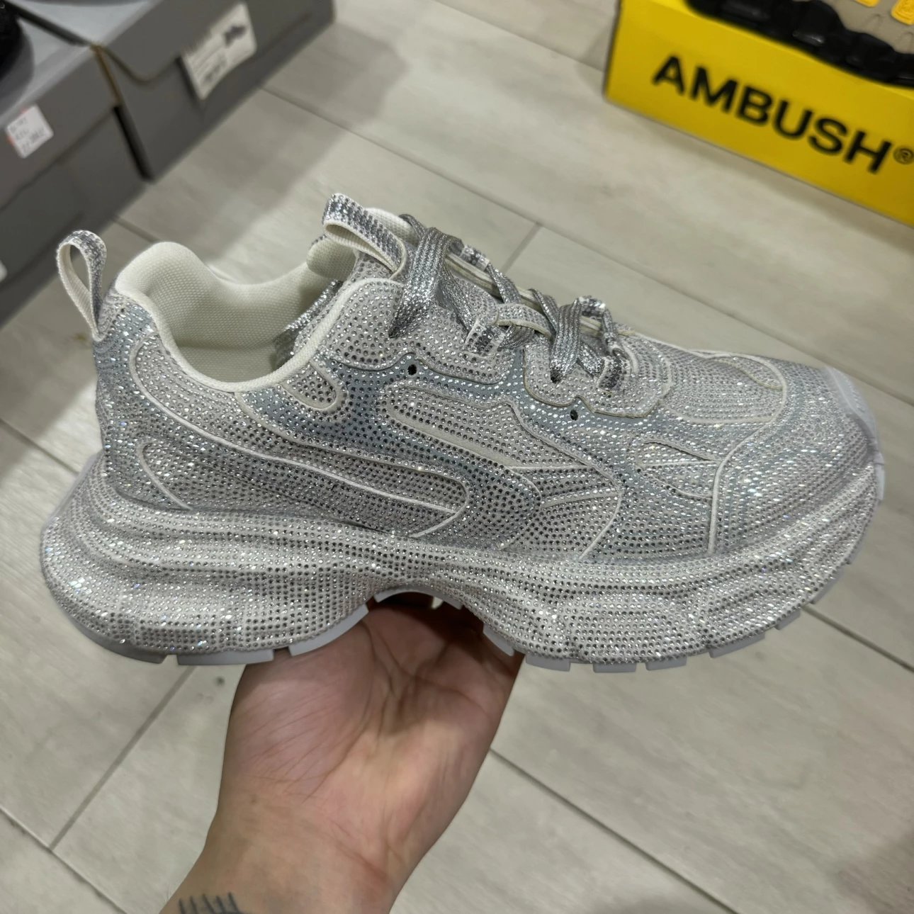 Balenciaga Diamond Shoes 3XL Grey Color