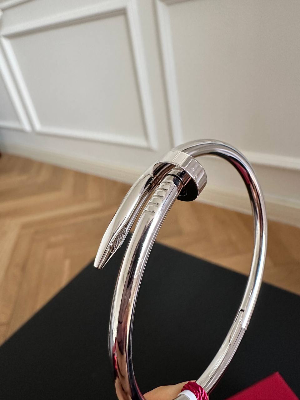Cartier LOVE Series White Gold Screwless Narrow Bangle Bracelet