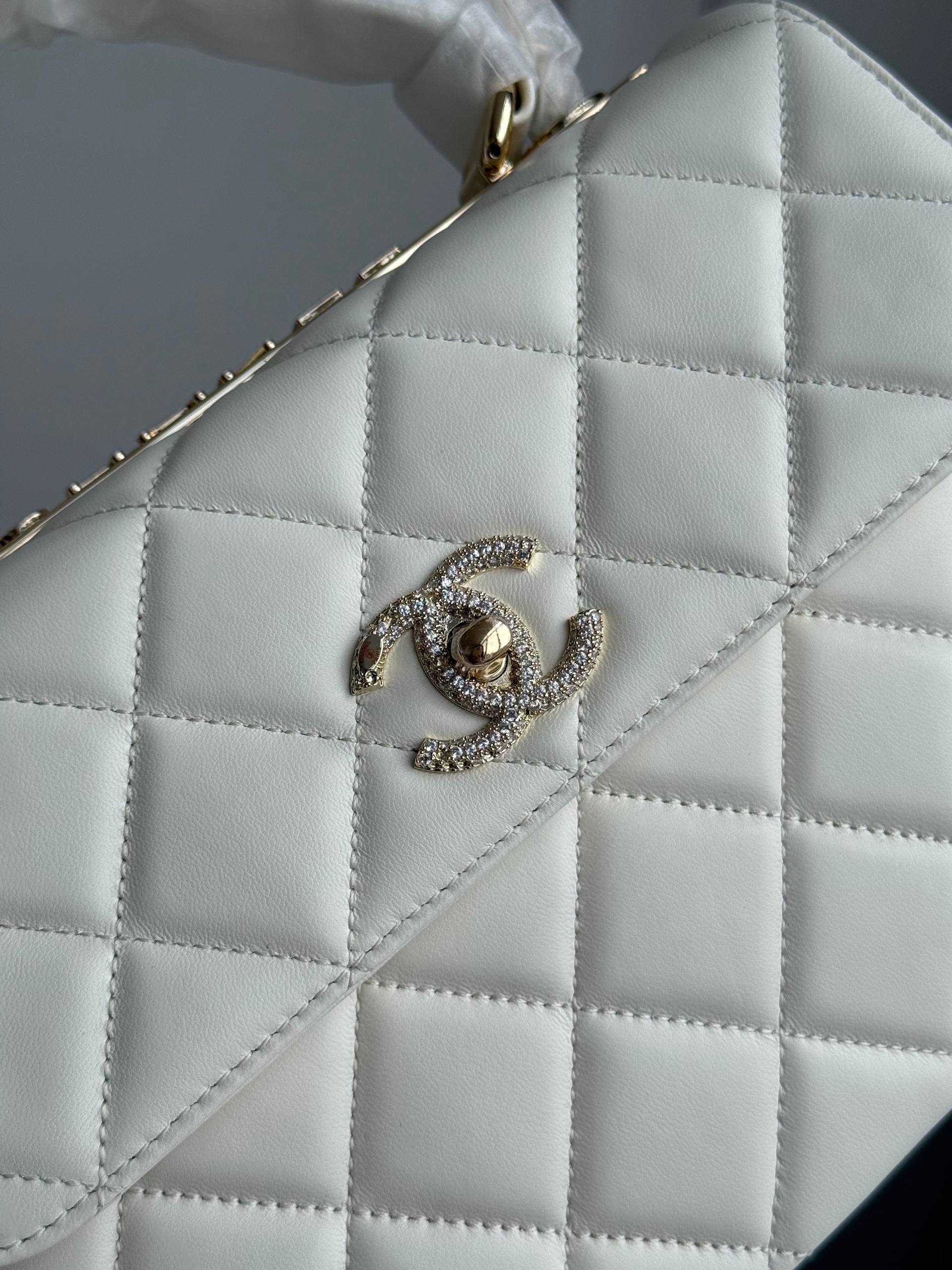 Chanel Trendy CC Top Handle Flap Bag with Crystal Turnlock