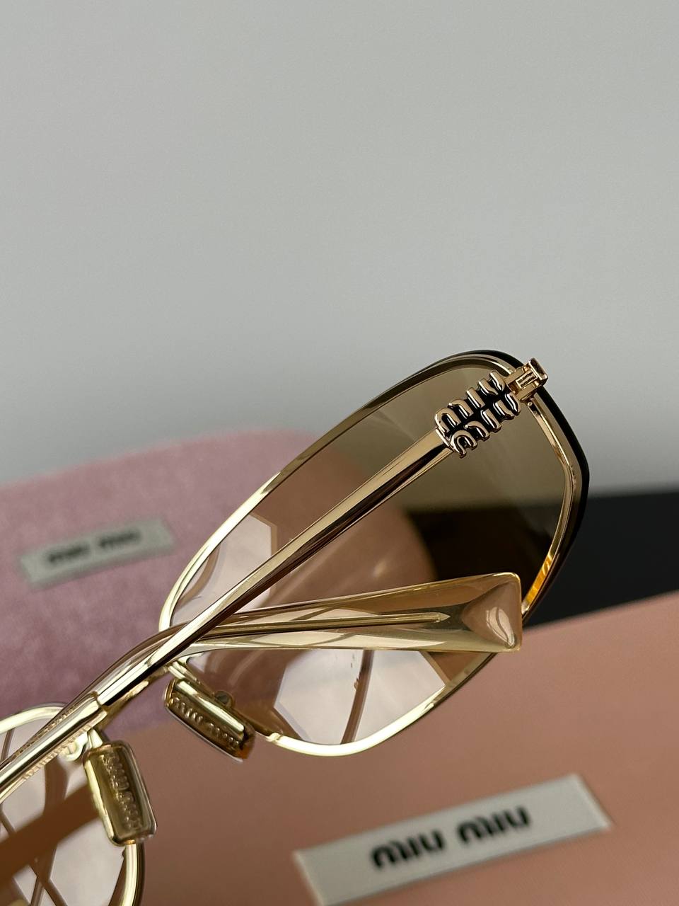 Miu Miu SMU A50 Rectangular Metal Sunglasses