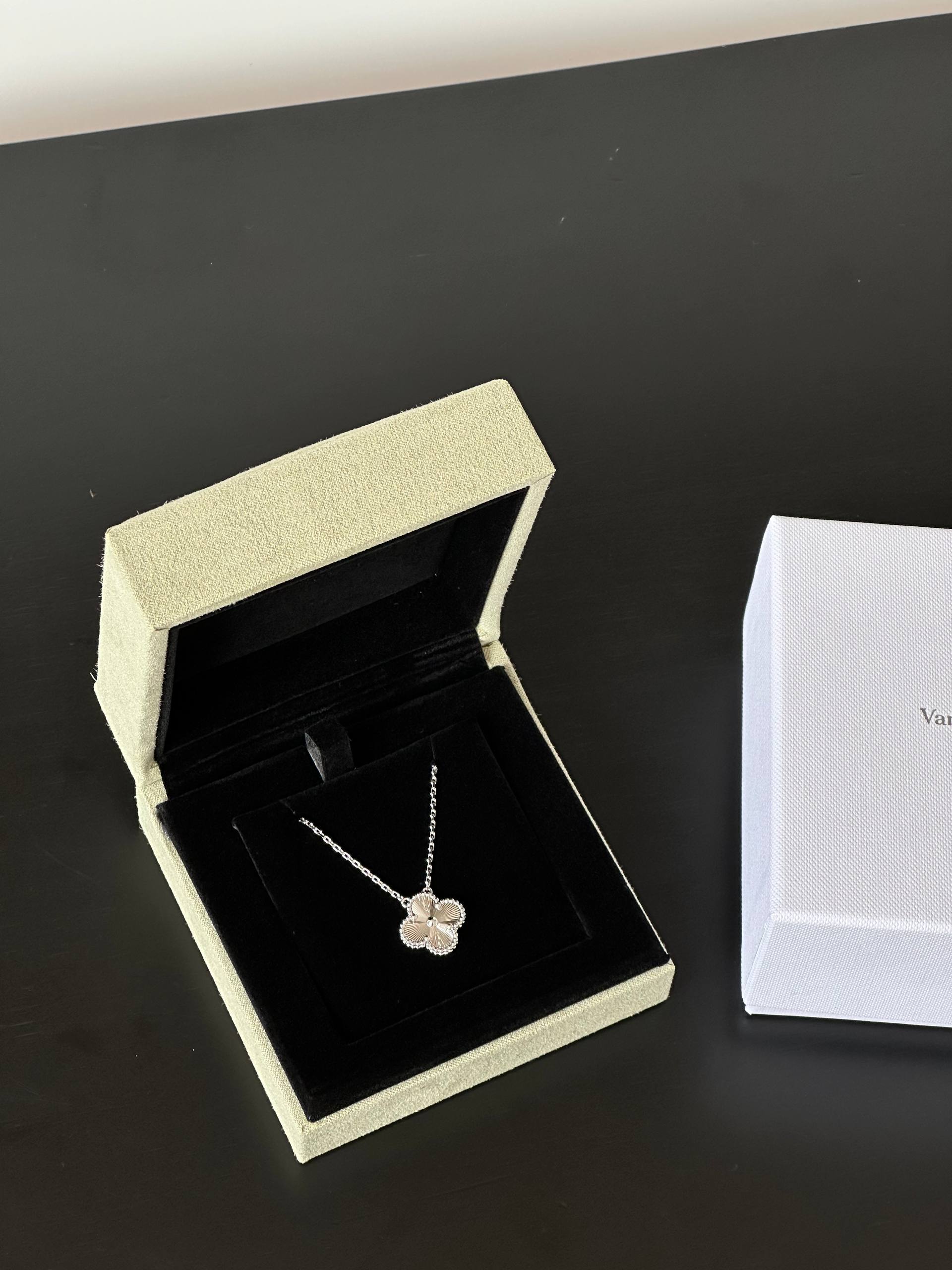 VCA Silver Minimalist Double Ring Necklace