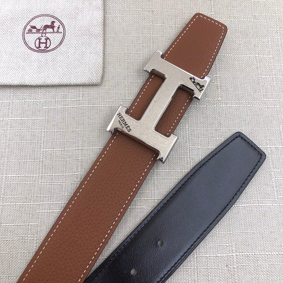 Hermes H Belt Buckle & Reversible Black For Women, Women Belt 380MM