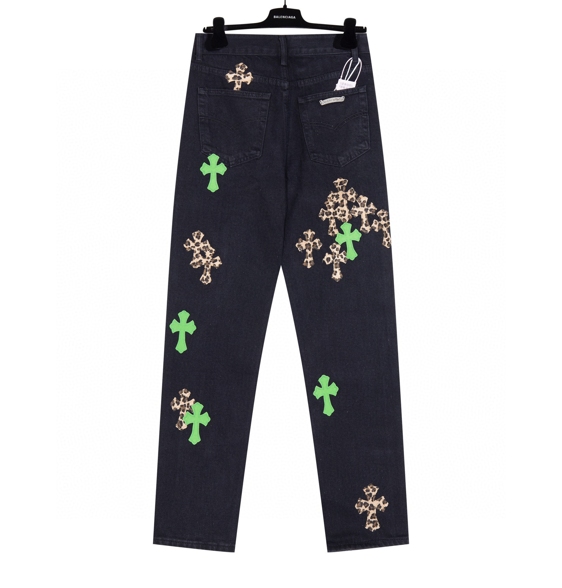 Chrome Hearts Leopard Cross Logo Jeans Black