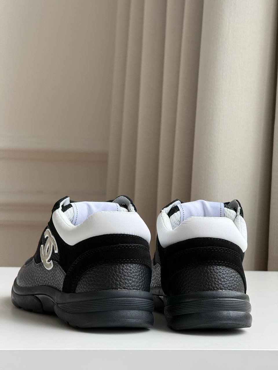 CHANEL CC Logo Mesh & Suede Sneakers