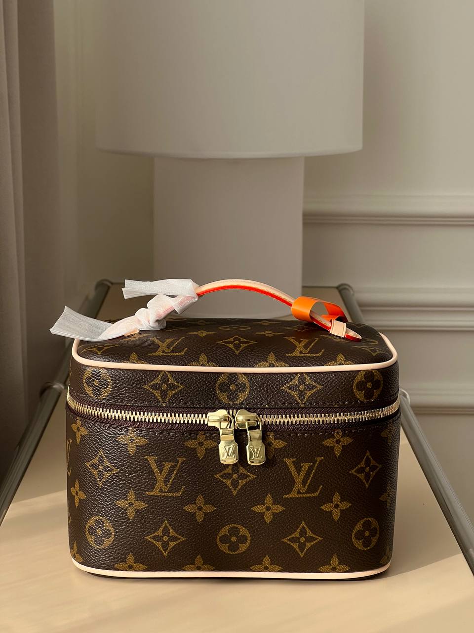 Louis Vuitton Classic Monogram Coated Canvas Leather Handheld Vanity Cosmetic Case