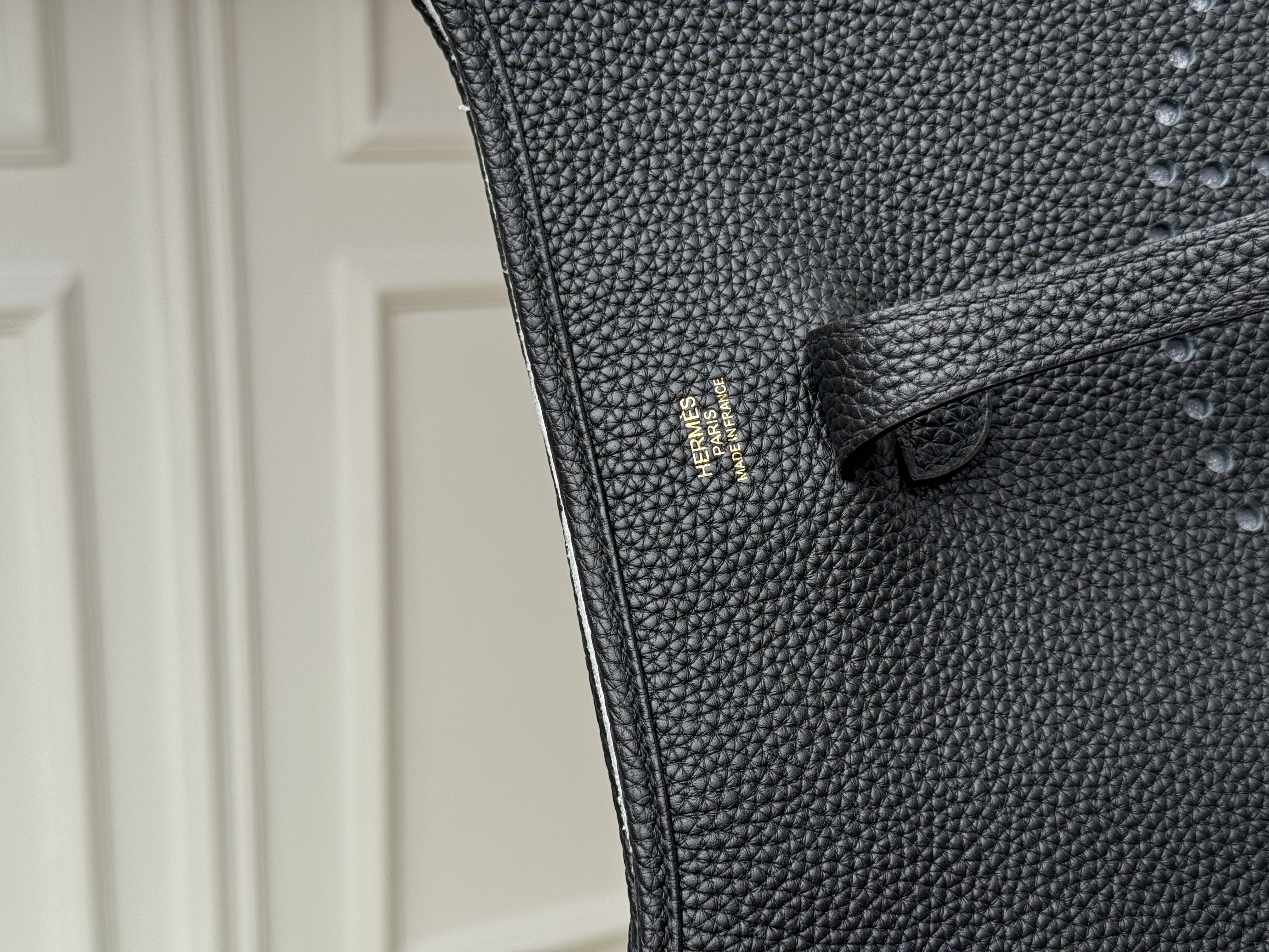 Hermès Black Taurillon Clemence Evelyne Shoulder Crossbody Tote Bag