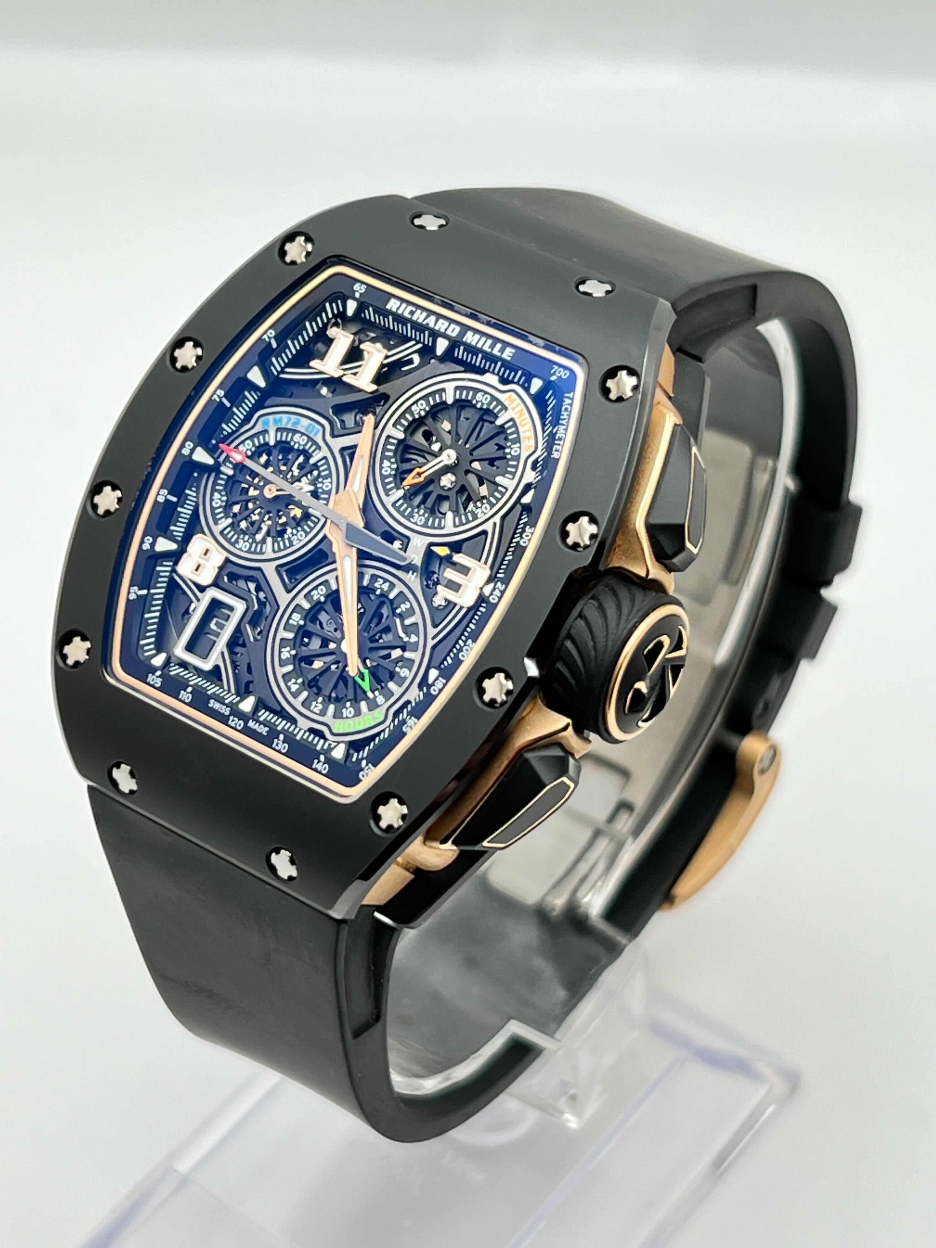 Richard Mille Lifestyle IN-HOUSE Chronograph Black Ceramic RM72-01【1:1 Replica】